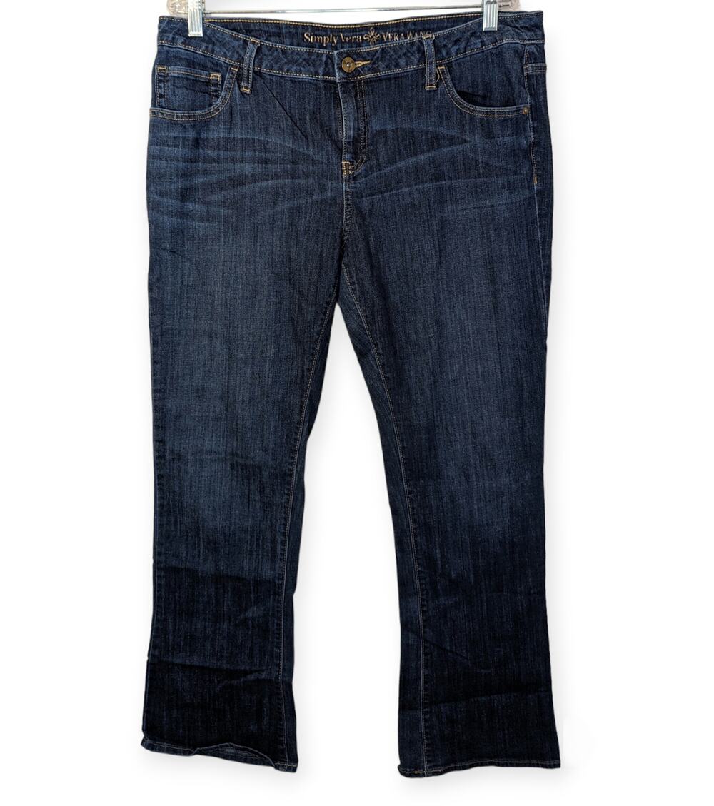 NWOT Simply Vera Vera Wang Stretch Bootcut Dark Wash Denim Jeans 16 Regular